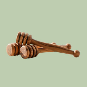 4 Inch Olive Wood Honey Dipper (Premium Quality)